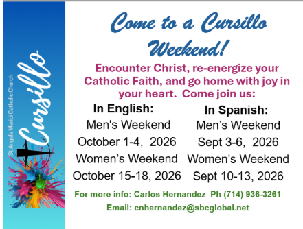 Re-energize Your Faith: Join Us for a Cursillo Weekend!