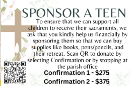 Sponsor a Teen: Support Our Youth on Their Sacramental Journey