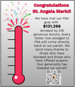 🎉 Congratulations, St. Angela Merici! We Met Our PSA Goal! 🎉