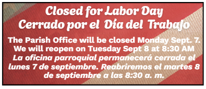 Rest and Renewal: Labor Day Parish Office Closure