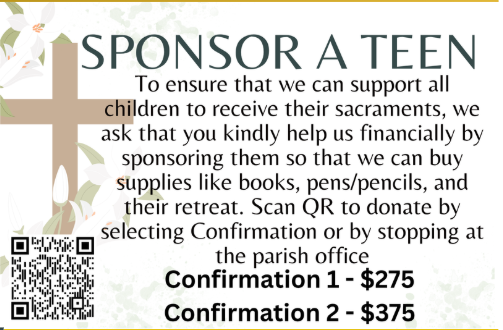 Empower Our Youth: Sponsor a Teen for Confirmation!