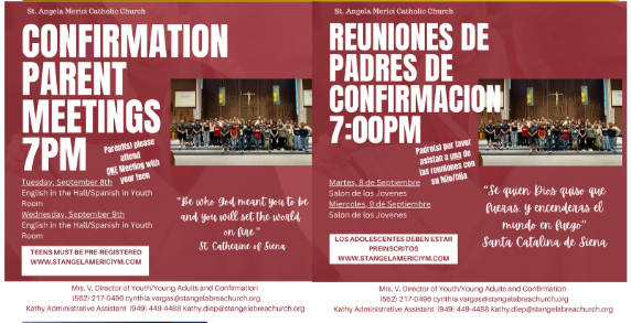 Ignite the Flame: Confirmation Parent & Teen Meetings