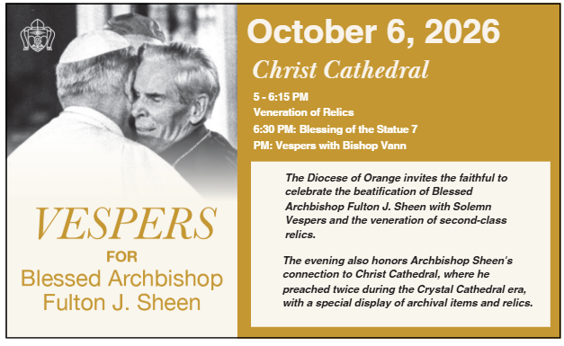 Join Us for a Special Evening: Solemn Vespers Honoring Blessed Archbishop Fulton J. Sheen